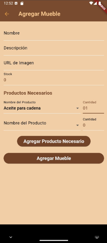 Captura 2: Ensamblando un producto